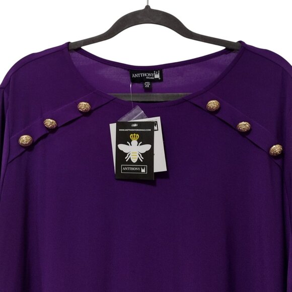 Antthony Originals: 2-Piece Pull-on Pant Set, Size 2X, Purple (NWT) - Picture 3 of 11